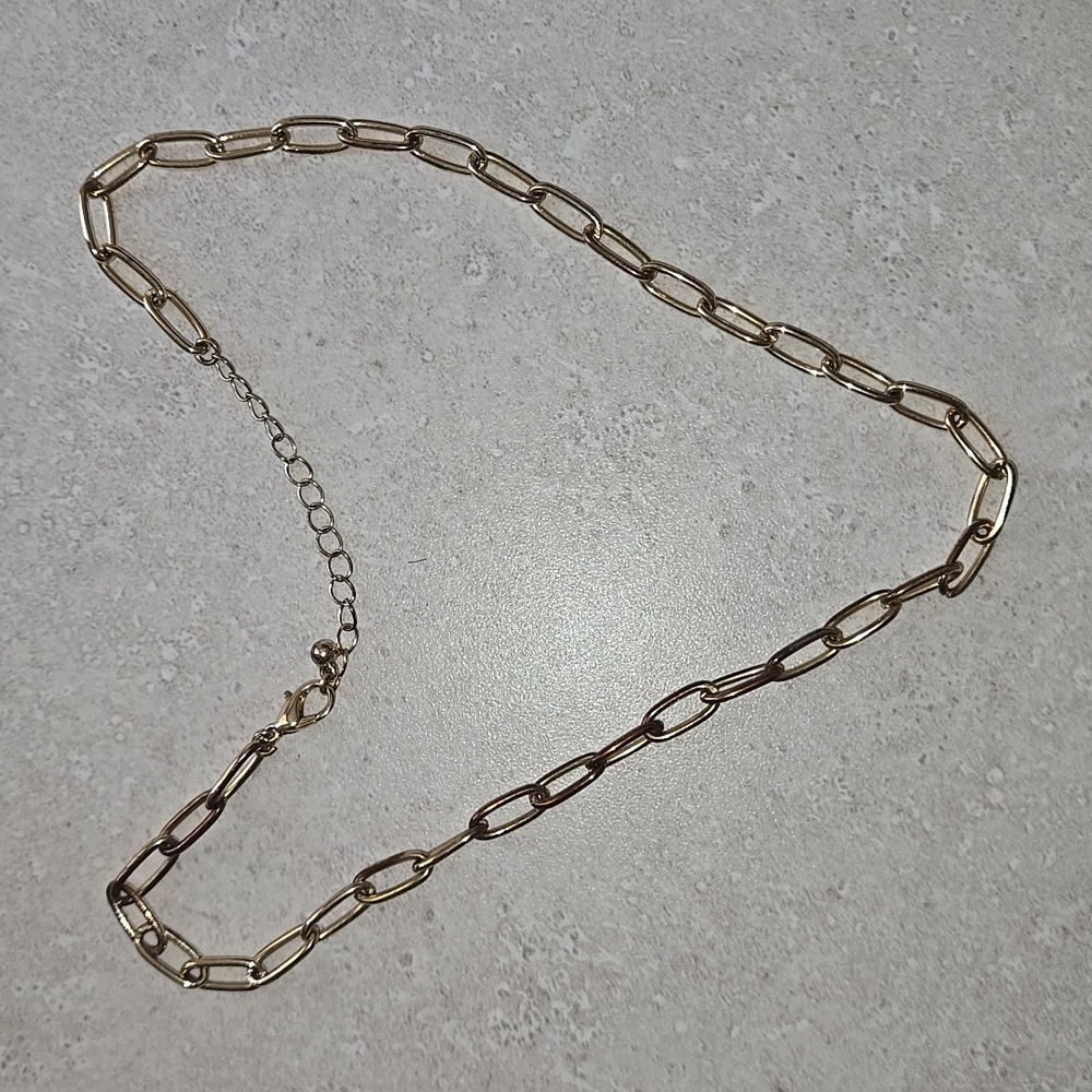 PAPER CLIP Style gold toned fashion adjustable As Is Costume Womens